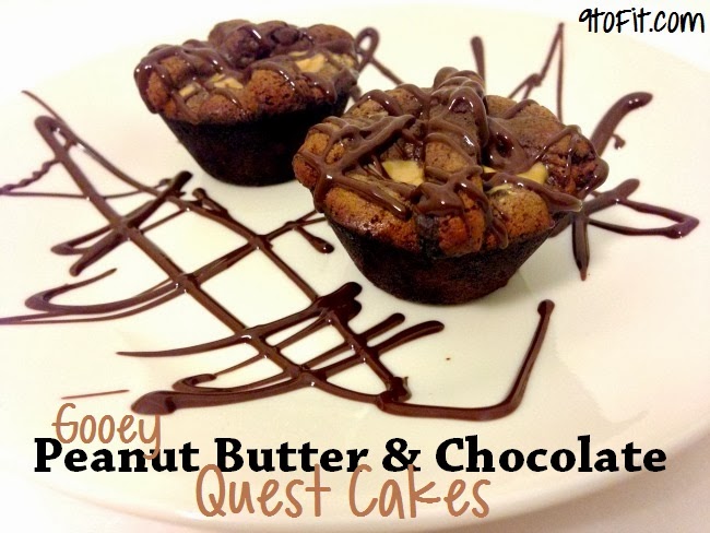 gooey peanut butter and chocolate quest cakes