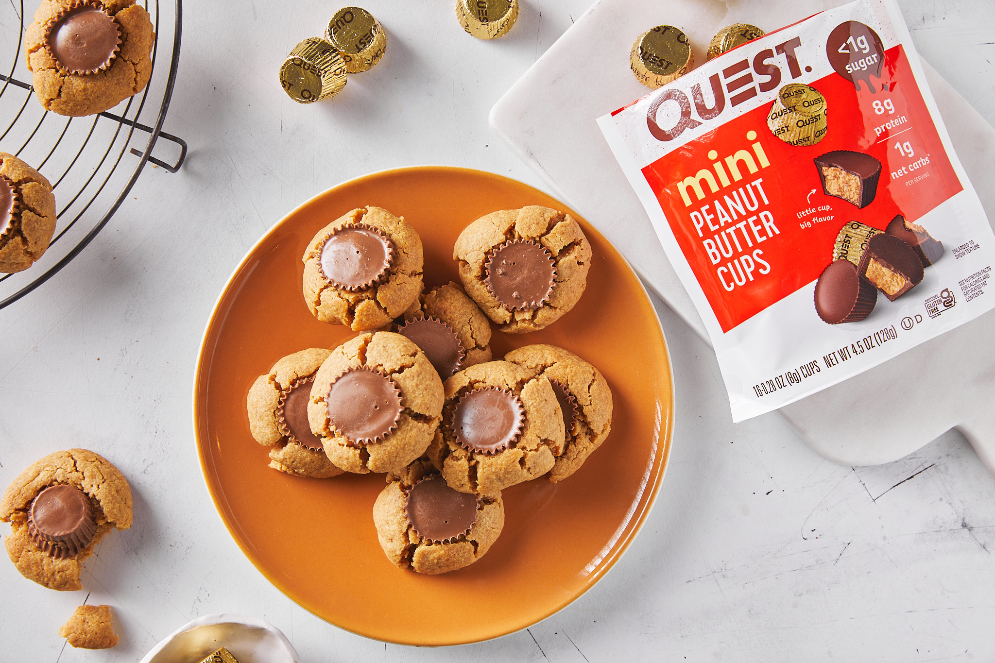 Questified Peanut Butter Cookie Blossoms