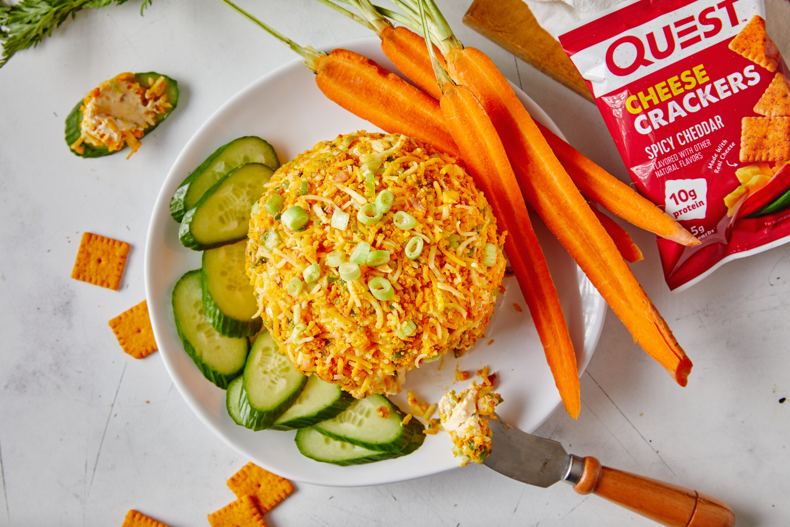Quest August 2023 Recipe Images, Spicy Jalapeno Popper Cheese Ball
