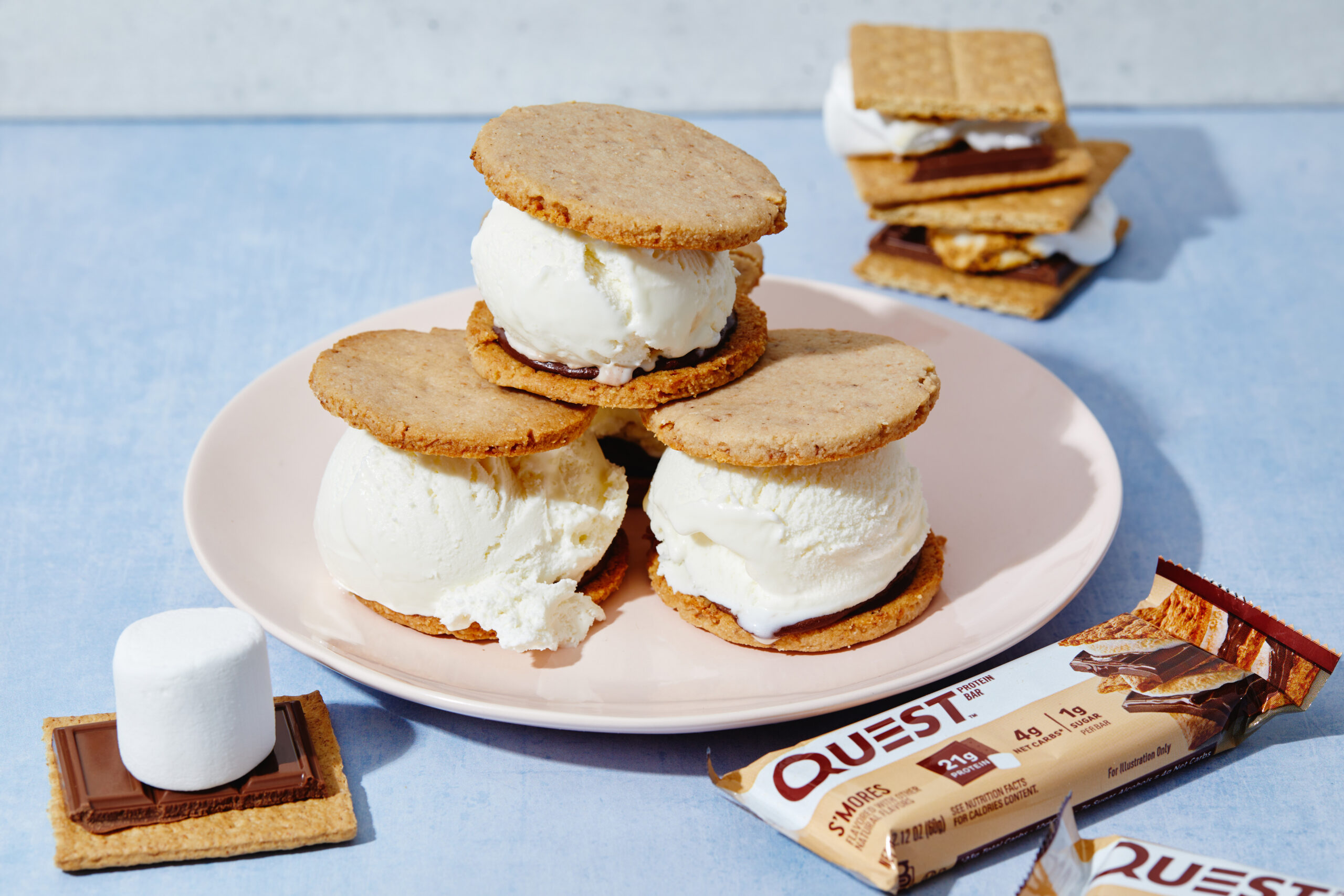 Quest August 2023 Recipe Images, W2 S’mores Ice Cream Sandwich